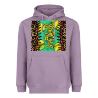 Lavender softball leopard Heavyweight Hoodie - NancyCooperArtShop