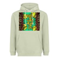 Matcha softball leopard Heavyweight Hoodie - NancyCooperArtShop