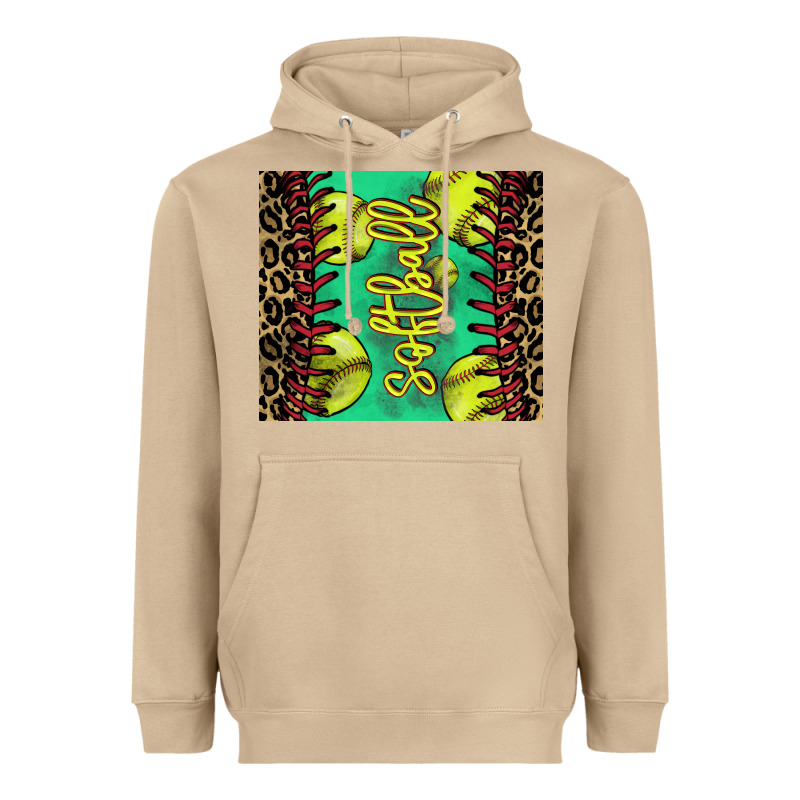 Softball Leopard Heavyweight Hoodie by NancyCooperArtShop | Teevron