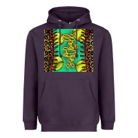 Plum softball leopard Heavyweight Hoodie - NancyCooperArtShop