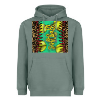 Sage softball leopard Heavyweight Hoodie - NancyCooperArtShop