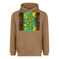 Toasted Coconut softball leopard Heavyweight Hoodie - NancyCooperArtShop