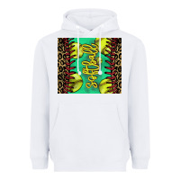 White softball leopard Heavyweight Hoodie - NancyCooperArtShop