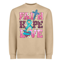Mushroom faith hope love  cross and ribbon Heavyweight Sweatshirt - HRA Design Shop