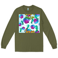 Army Green seahorse and sea shell seamless pattern Long Sleeve Tee - BundleAndBundleShop