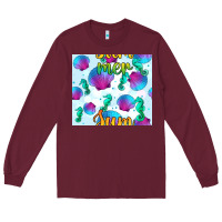 Burgundy seahorse and sea shell seamless pattern Long Sleeve Tee - BundleAndBundleShop