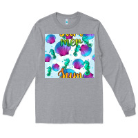 Heather Grey seahorse and sea shell seamless pattern Long Sleeve Tee - BundleAndBundleShop