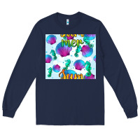 Navy seahorse and sea shell seamless pattern Long Sleeve Tee - BundleAndBundleShop