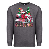 Charcoal Heather pink merry christmas Premium Sweatshirt - MaliasSmallBusiness