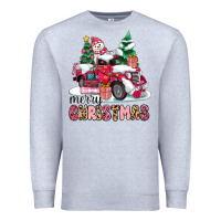 Heather Grey pink merry christmas Premium Sweatshirt - MaliasSmallBusiness