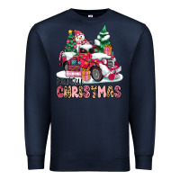 Navy pink merry christmas Premium Sweatshirt - MaliasSmallBusiness
