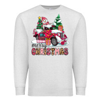 Oatmeal Heather pink merry christmas Premium Sweatshirt - MaliasSmallBusiness
