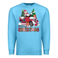 Ocean Blue pink merry christmas Premium Sweatshirt - MaliasSmallBusiness