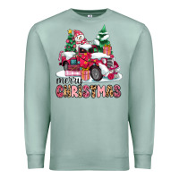 Seafoam pink merry christmas Premium Sweatshirt - MaliasSmallBusiness