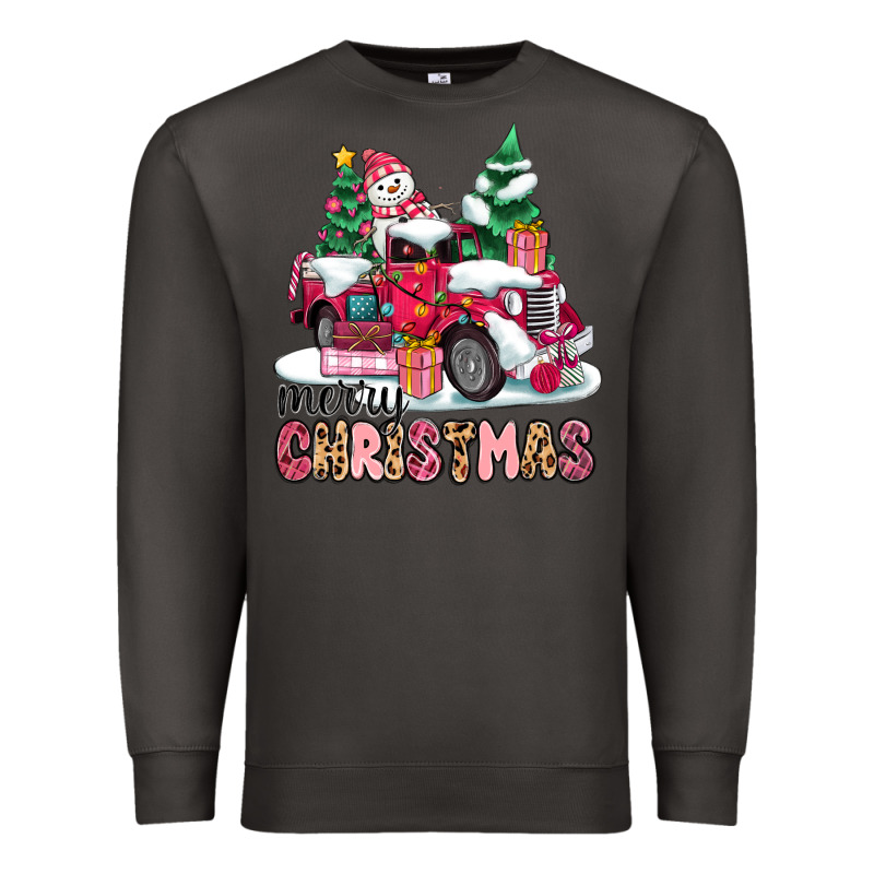 Pink Merry Christmas Premium Sweatshirt by MaliasSmallBusiness | Teevron