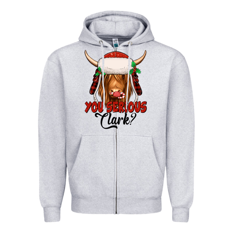 You Serious Clark Highland Cow Zipper Hoodie by Jasminsmagicworld | Teevron