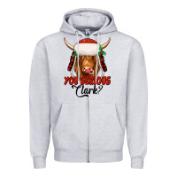 Heather Grey you serious clark highland cow Zipper Hoodie - Jasminsmagicworld