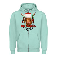 Seafoam you serious clark highland cow Zipper Hoodie - Jasminsmagicworld