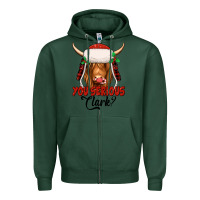 Sports Green you serious clark highland cow Zipper Hoodie - Jasminsmagicworld