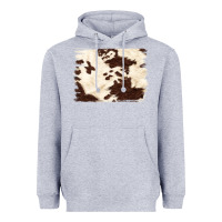 Heather Grey brown cowhide background Heavyweight Hoodie - NancyCooperArtShop