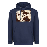 Navy brown cowhide background Heavyweight Hoodie - NancyCooperArtShop