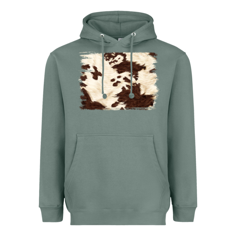 Brown Cowhide Background Heavyweight Hoodie by NancyCooperArtShop | Teevron