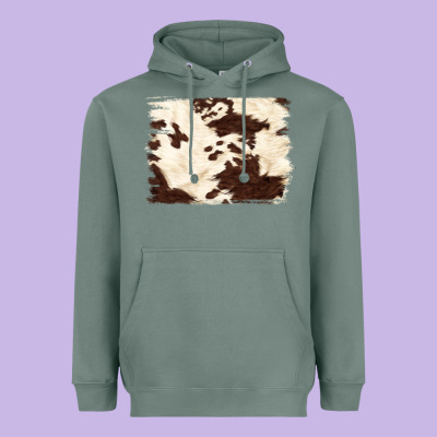 Brown Cowhide Background Heavyweight Hoodie Designed By Nancycooperartshop