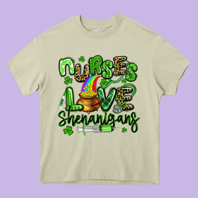 Nurses Love Shenanigans St Patricks Day Heavy Core Tee Designed By Artiststas
