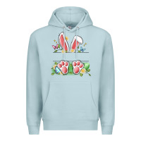 Blue Mist easter bunny name frame Premium Hoodie - Artiststas