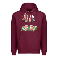 Burgundy easter bunny name frame Premium Hoodie - Artiststas