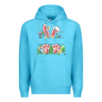 Ocean Blue easter bunny name frame Premium Hoodie - Artiststas