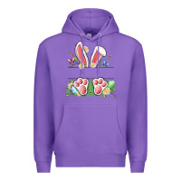 Purple easter bunny name frame Premium Hoodie - Artiststas