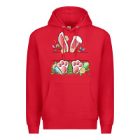 Red easter bunny name frame Premium Hoodie - Artiststas