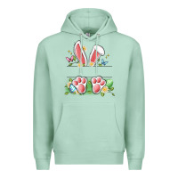 Seafoam easter bunny name frame Premium Hoodie - Artiststas