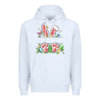 White easter bunny name frame Premium Hoodie - Artiststas