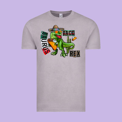 Taco Saurus Rex Vintage Tee Designed By Cowhidedigitalart