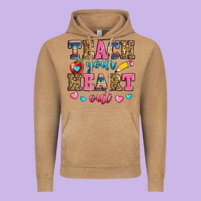 Teach Your Heart Out Vintage Hoodie Designed By Zillion Design Studio