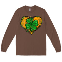Chestnut St. Patrick's Day Heart with Shamrock Long Sleeve Tee - Jasminsmagicworld