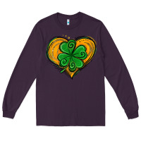 Plum St. Patrick's Day Heart with Shamrock Long Sleeve Tee - Jasminsmagicworld