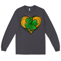 Smoke St. Patrick's Day Heart with Shamrock Long Sleeve Tee - Jasminsmagicworld