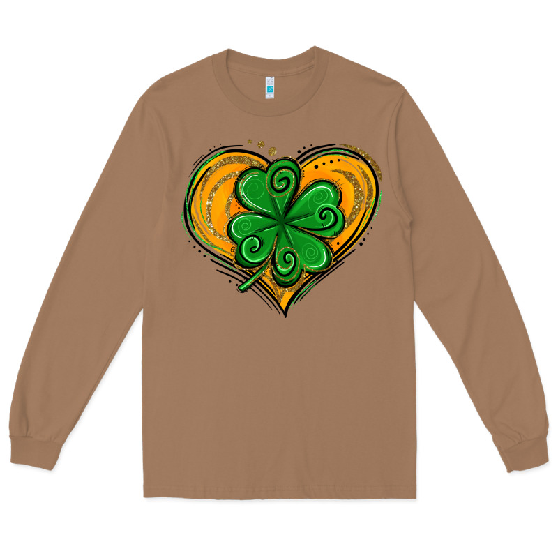 St. Patrick's Day Heart With Shamrock Long Sleeve Tee by Jasminsmagicworld | Teevron