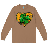 Toasted Coconut St. Patrick's Day Heart with Shamrock Long Sleeve Tee - Jasminsmagicworld