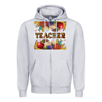 Heather Grey Western Teacher Zipper Hoodie - LillyAllenDesigns