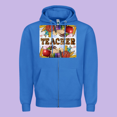 Western Teacher Zipper Hoodie Designed By Lillyallendesigns