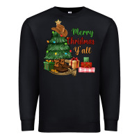 Black merry christmas y'all Premium Sweatshirt - MaliasSmallBusiness