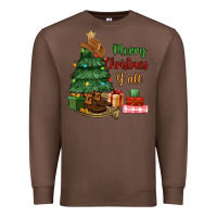 Chestnut merry christmas y'all Premium Sweatshirt - MaliasSmallBusiness