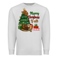 Dove Grey merry christmas y'all Premium Sweatshirt - MaliasSmallBusiness