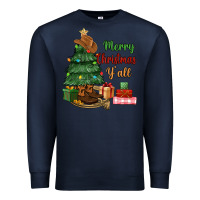 Navy merry christmas y'all Premium Sweatshirt - MaliasSmallBusiness