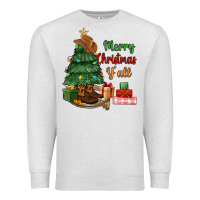 Oatmeal Heather merry christmas y'all Premium Sweatshirt - MaliasSmallBusiness
