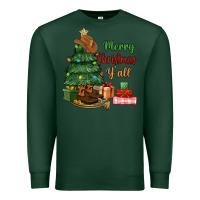 Sports Green merry christmas y'all Premium Sweatshirt - MaliasSmallBusiness